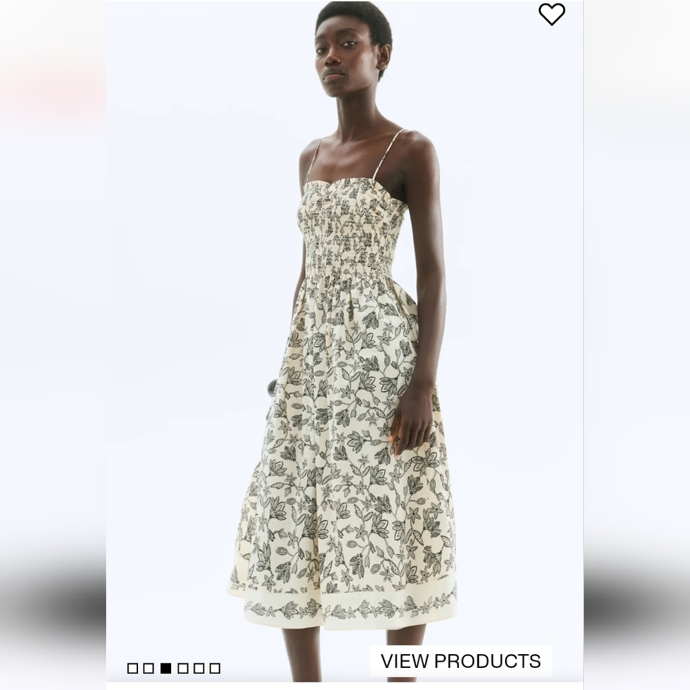NWT H&M Smocked-Bodice Dress